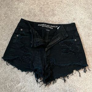 AE high rise black shorts